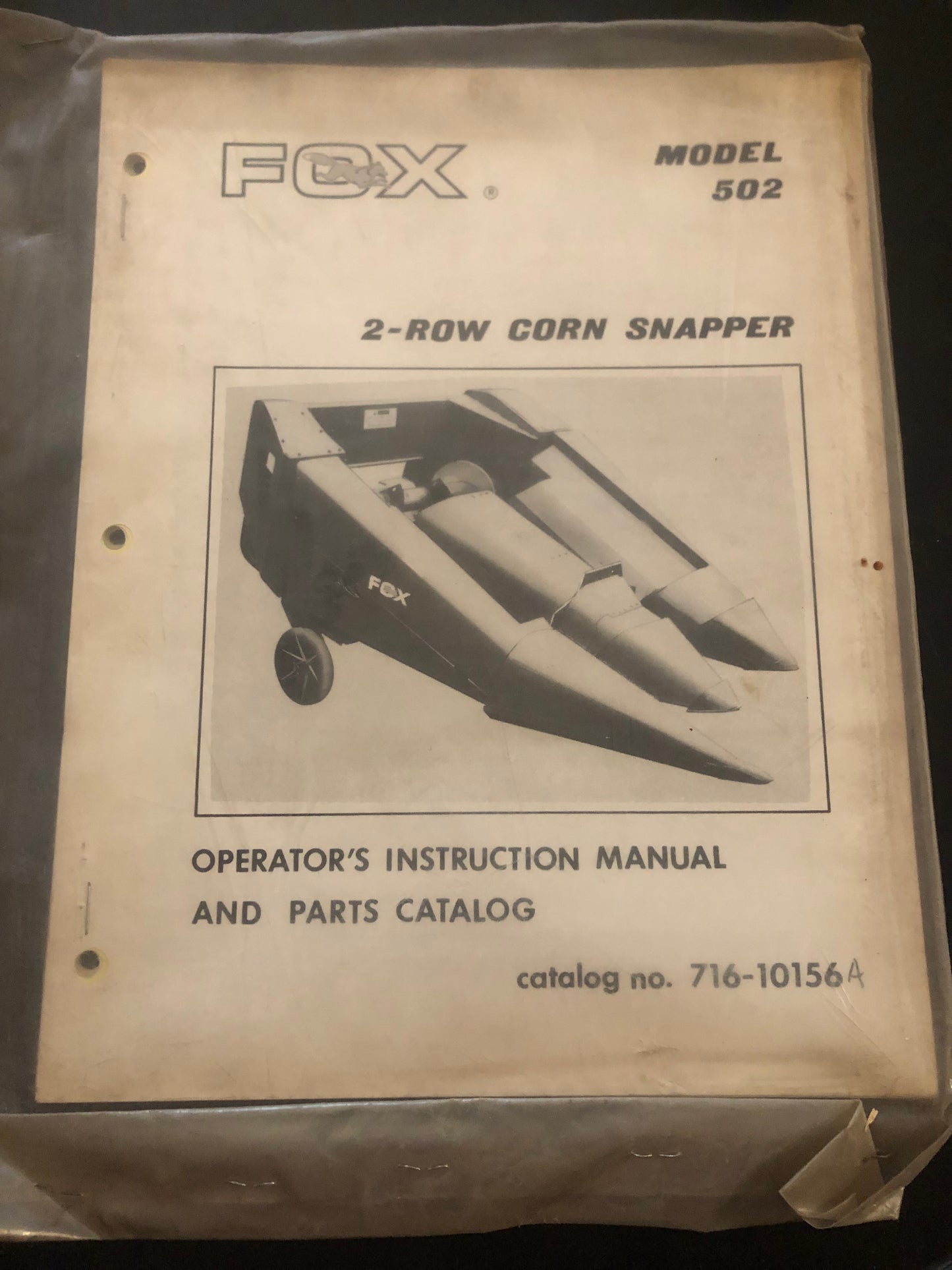 Fox _ 2-row corn head model 502 _ Operator’s Instruction Manual & Parts Catalog no 716-10155A