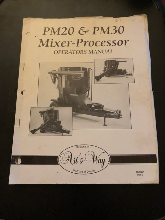 Art’s-Way _ PM20 & PM30 Mixer-Processor _ Operator’s Manual