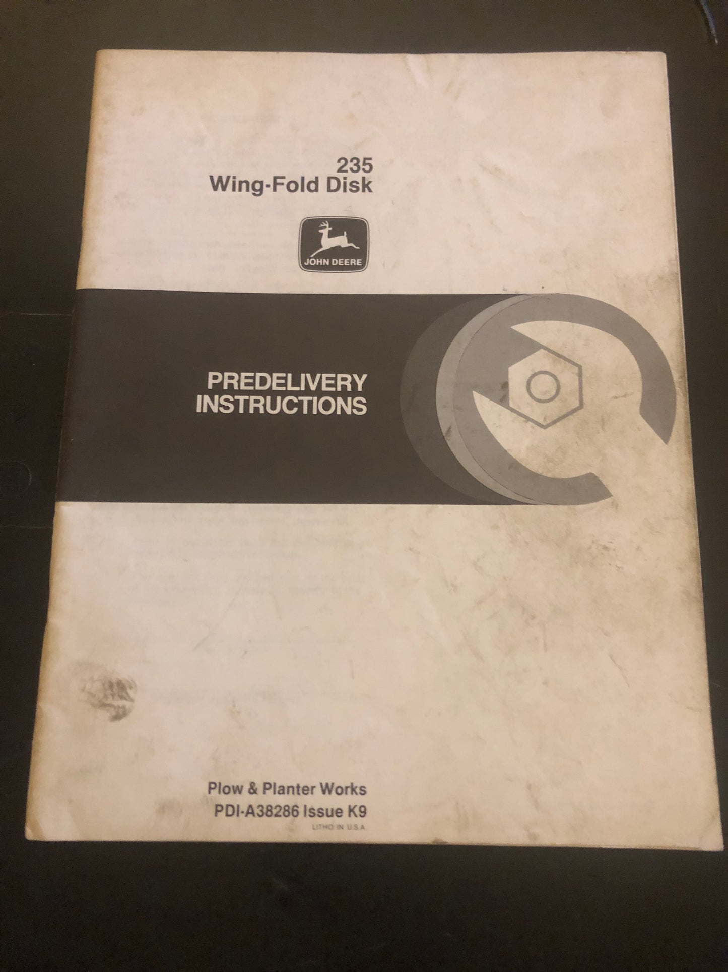 John Deere _ 235 Wing Fold Disk _ Pre-Delivery Instructions PDI-A38286 K9