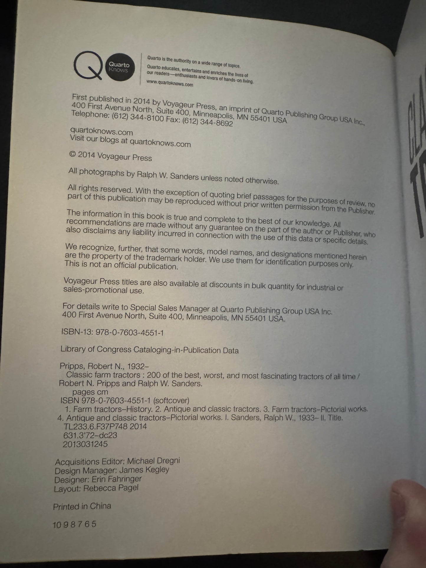 Classic Farm Tractors by Robert N. Pripps with photography by Ralph W. Sanders