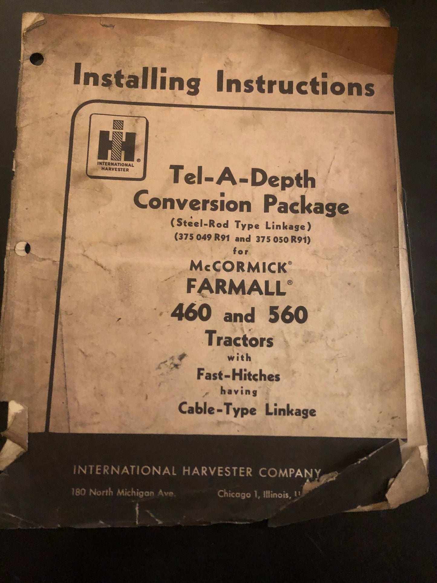 International _ Tel-A-Depth Conversion Package for McCormick 460 & 569 Tractor _ Installing Instructions