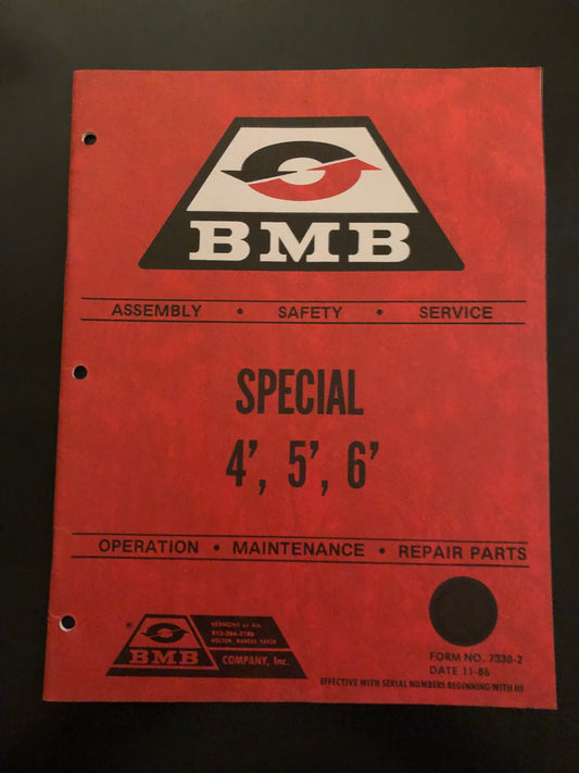BMB _ Special 4’, 5’, 6’ _ Operation, Maintenance & Repair Parts