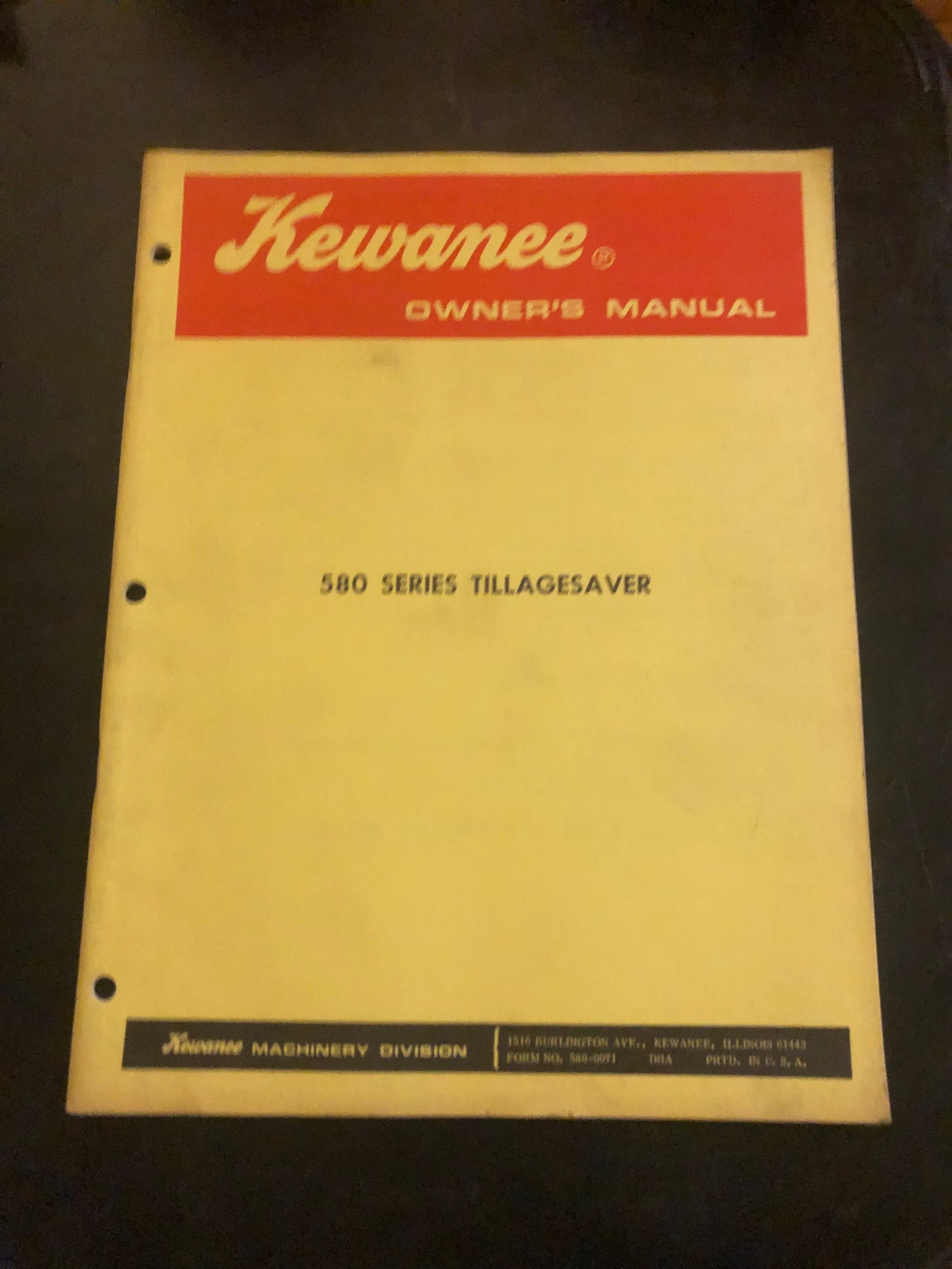 Kewanee _ 580 Series Tillagesaver _ Owner’s Manual