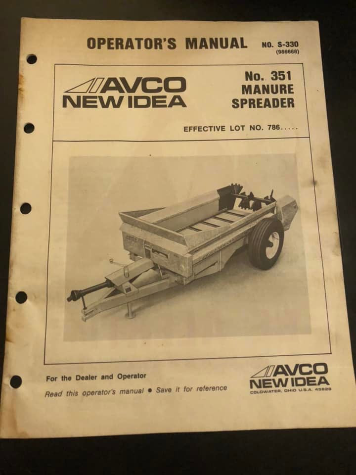 New Idea _ 351A & 351B Manure Spreaders _ Operator’s Manual