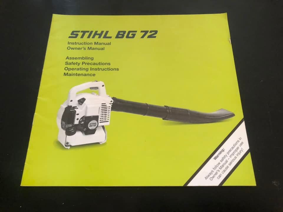 Stihl _ BG 72 Instructions & Owner’s Manual