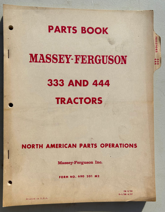 Massey Ferguson 333 & 444 Tractors Parts Book