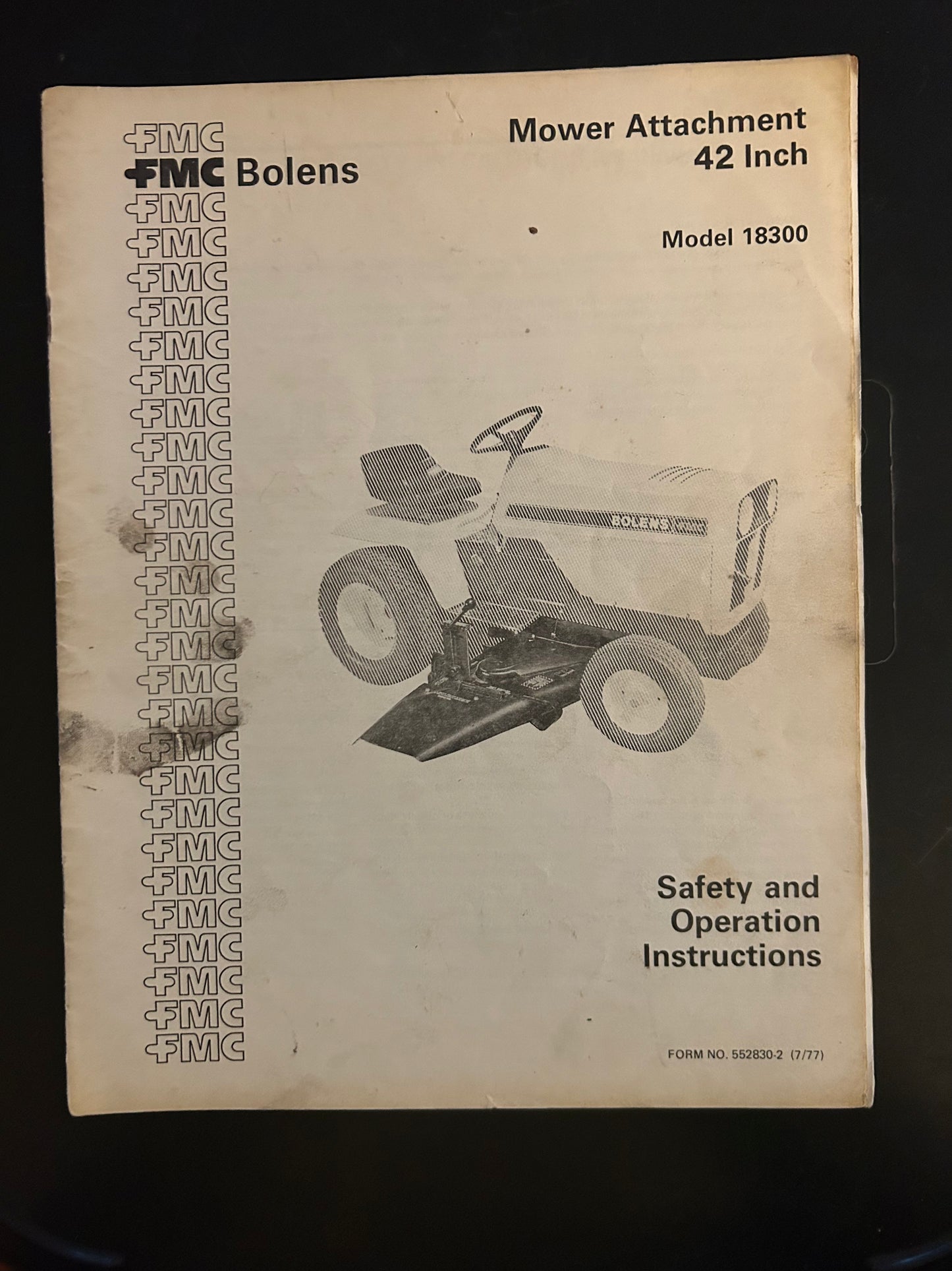 Bolens _ Mower Attachment 42” model 18300 _ Safety & Operation Instructions