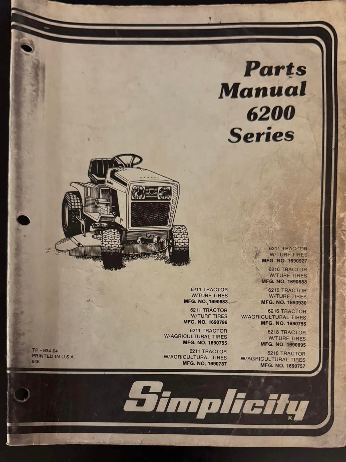 Simplicity 6200 Series _ Parts Manual