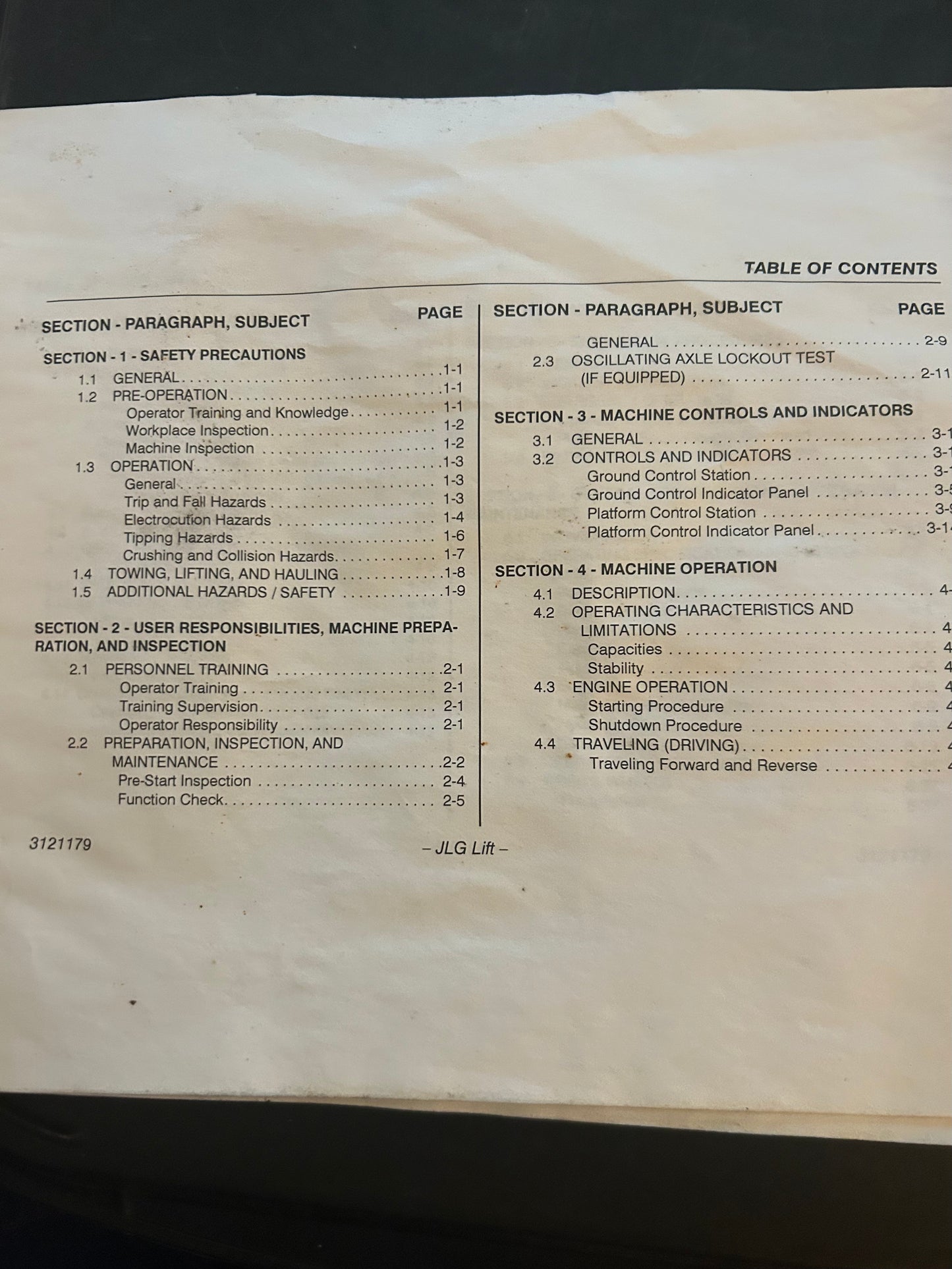JLG _ Lift 3121179 Manual
