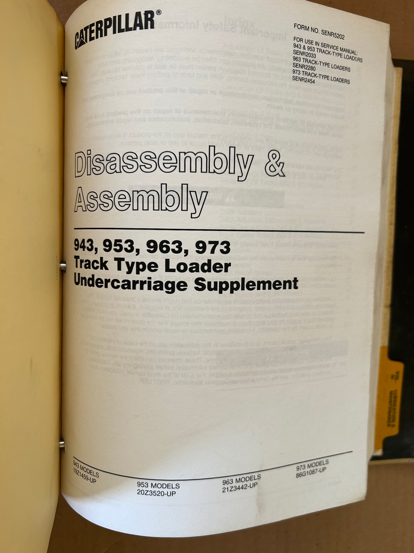 Caterpillar _ 963 Track-Type Loader _ Service Manual