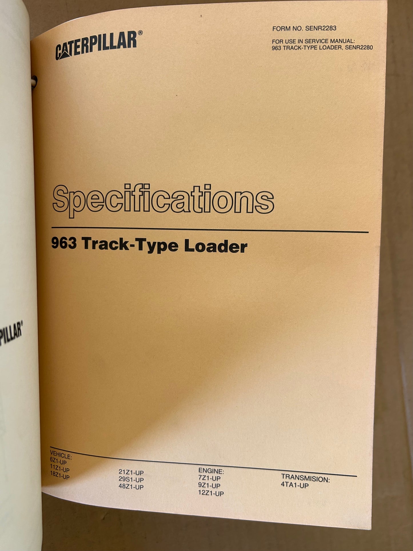Caterpillar _ 963 Track-Type Loader _ Service Manual