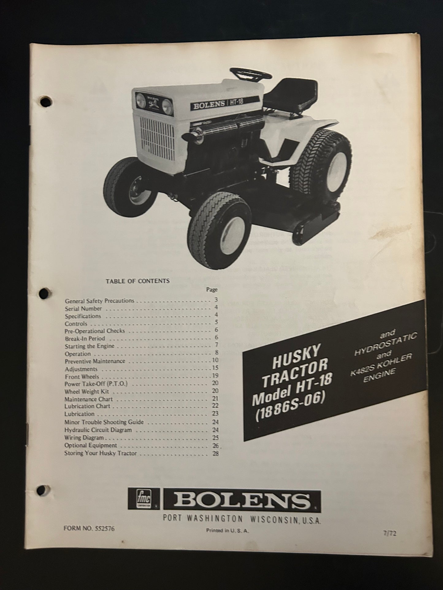 Bolens _ HT-18 (1886S-06) Tractor _ Manual