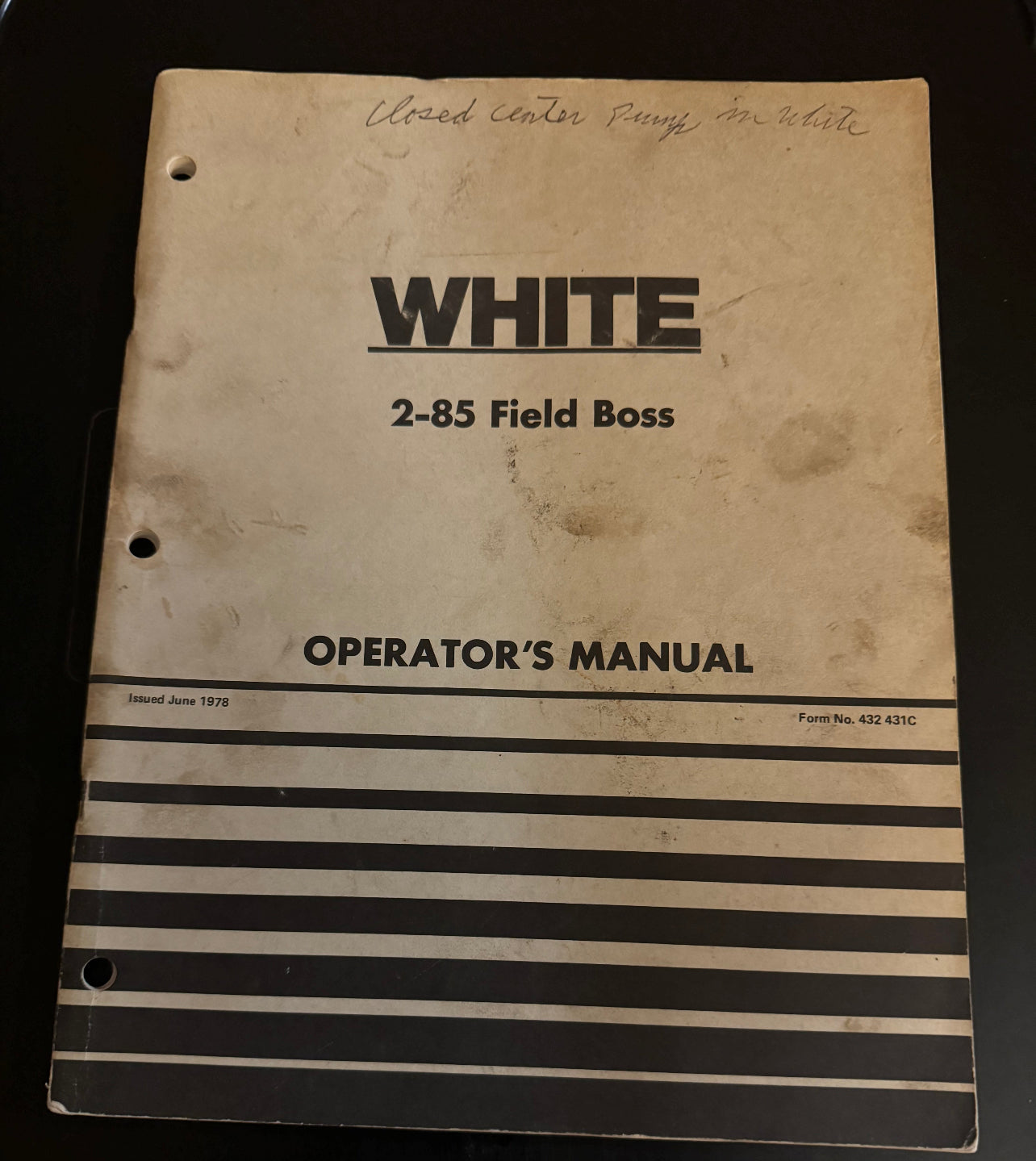 White _ 2-85 field boss tractor _ Operator’s Manual