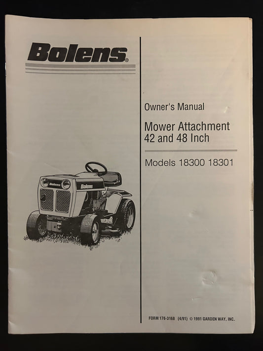 Bolens _ Mower Attachment 42” & 48” model 18300 & 18301 _ Owner’s Manual