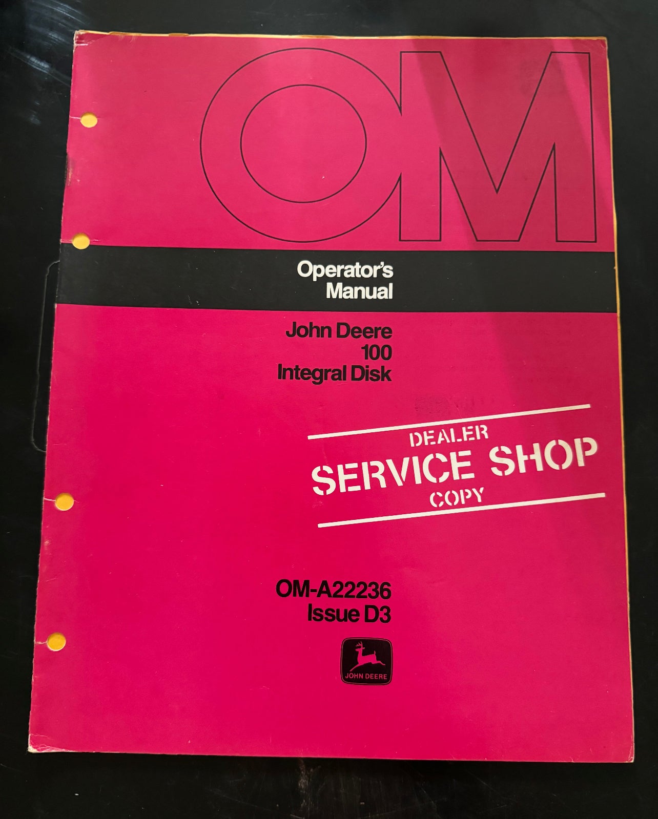 John Deere _ 100 Integral Disk _ Dealer Copy Operator’s Manual