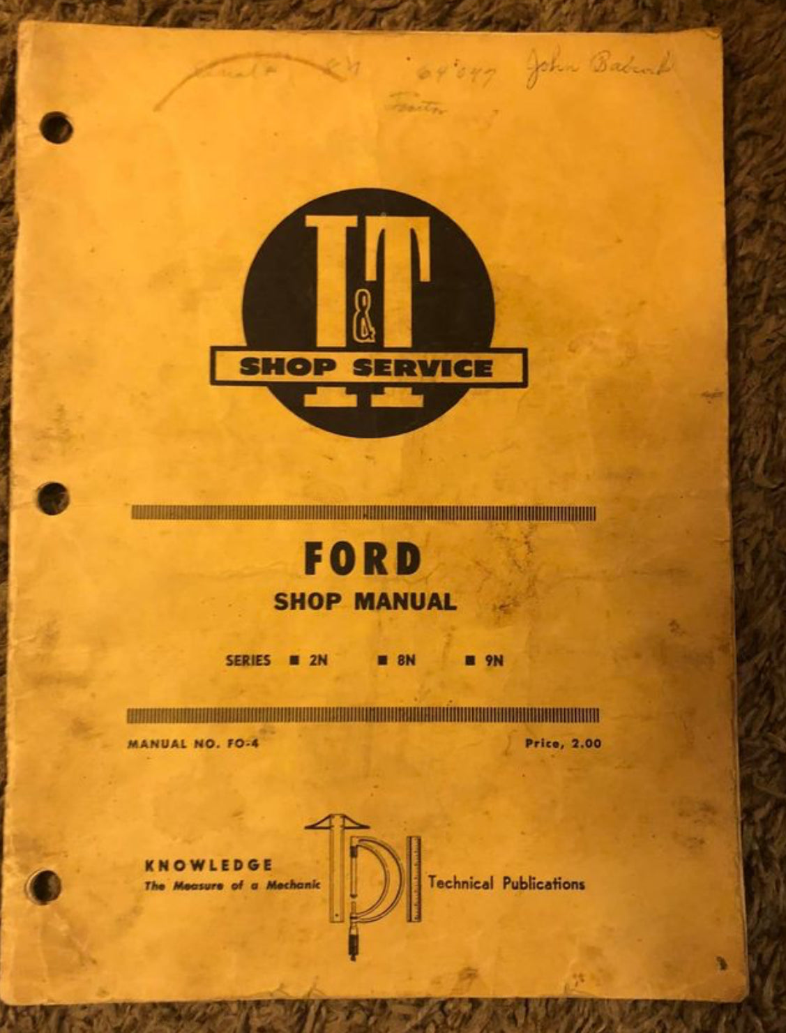 I&T Shop Service Ford Series 2N, 8N & 9N