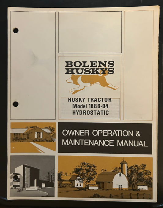 Bolens _ Husky Tractor model 1886-04 Hydrostatic _ Owner Operation & Maintenance Manual