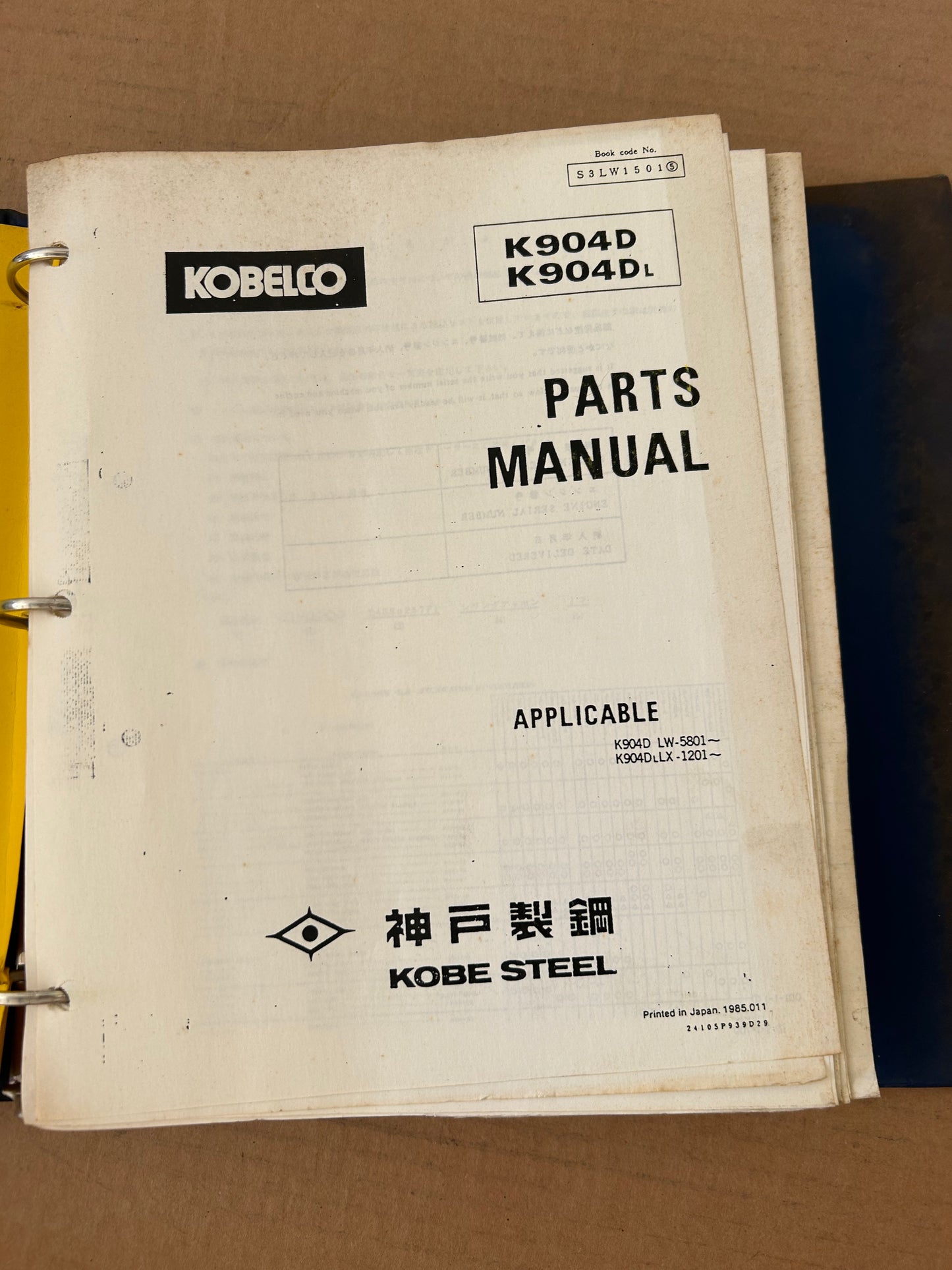 Kobelco _ K904D & K904DL Parts Manual