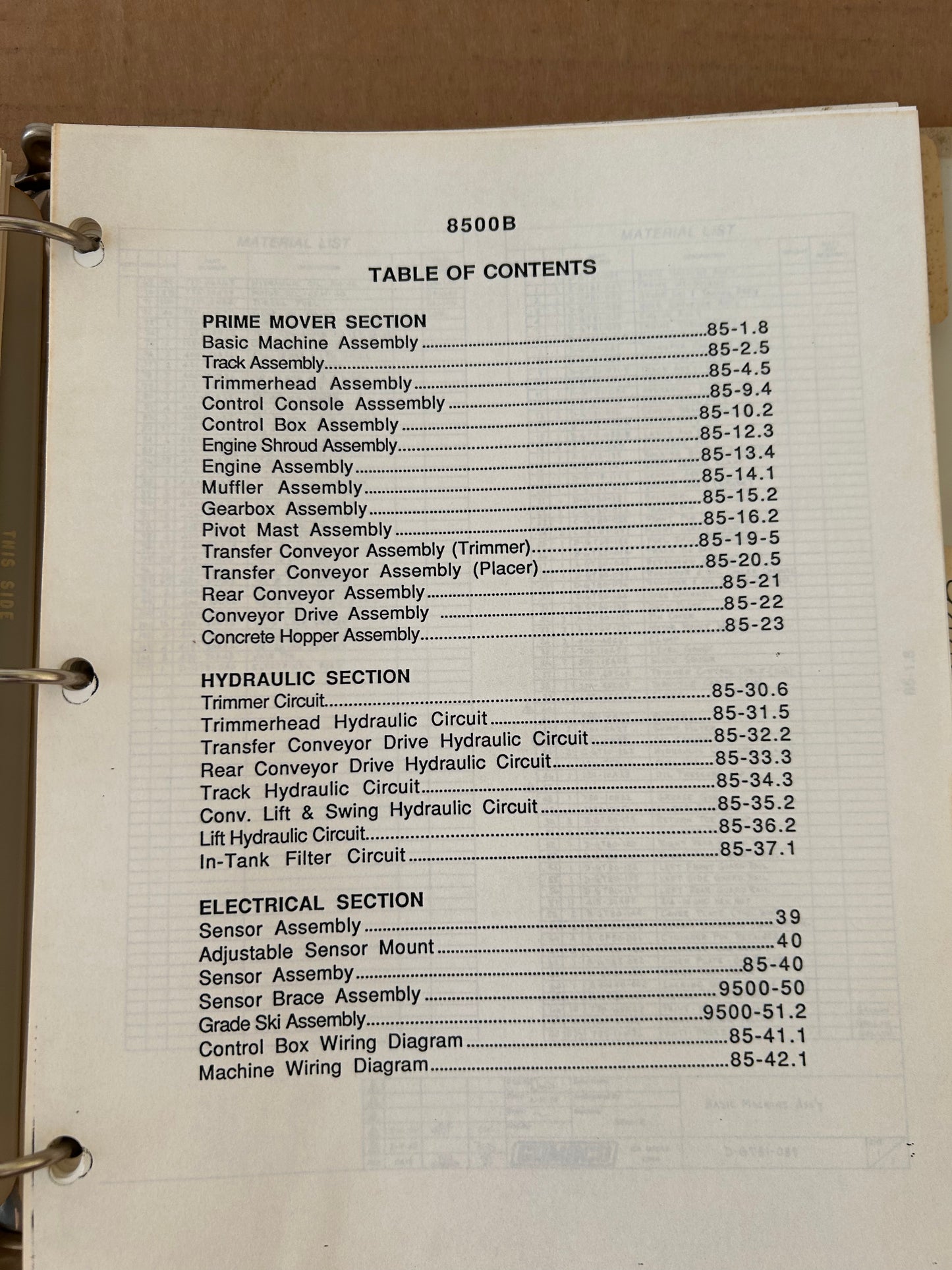 Gomaco _ GT-6000, 8500B, 9000 & 9500 Operators & Parts Manual