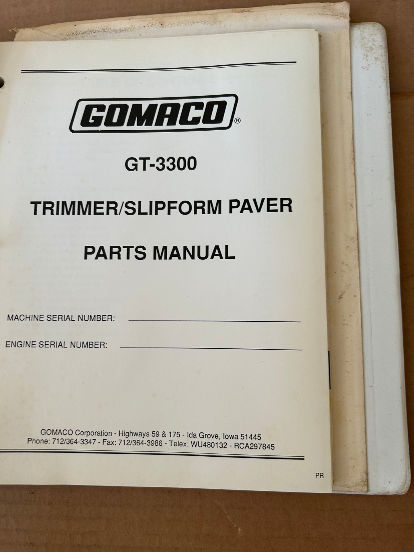 Gomaco _ GT-3300 Operators & Parts Manual