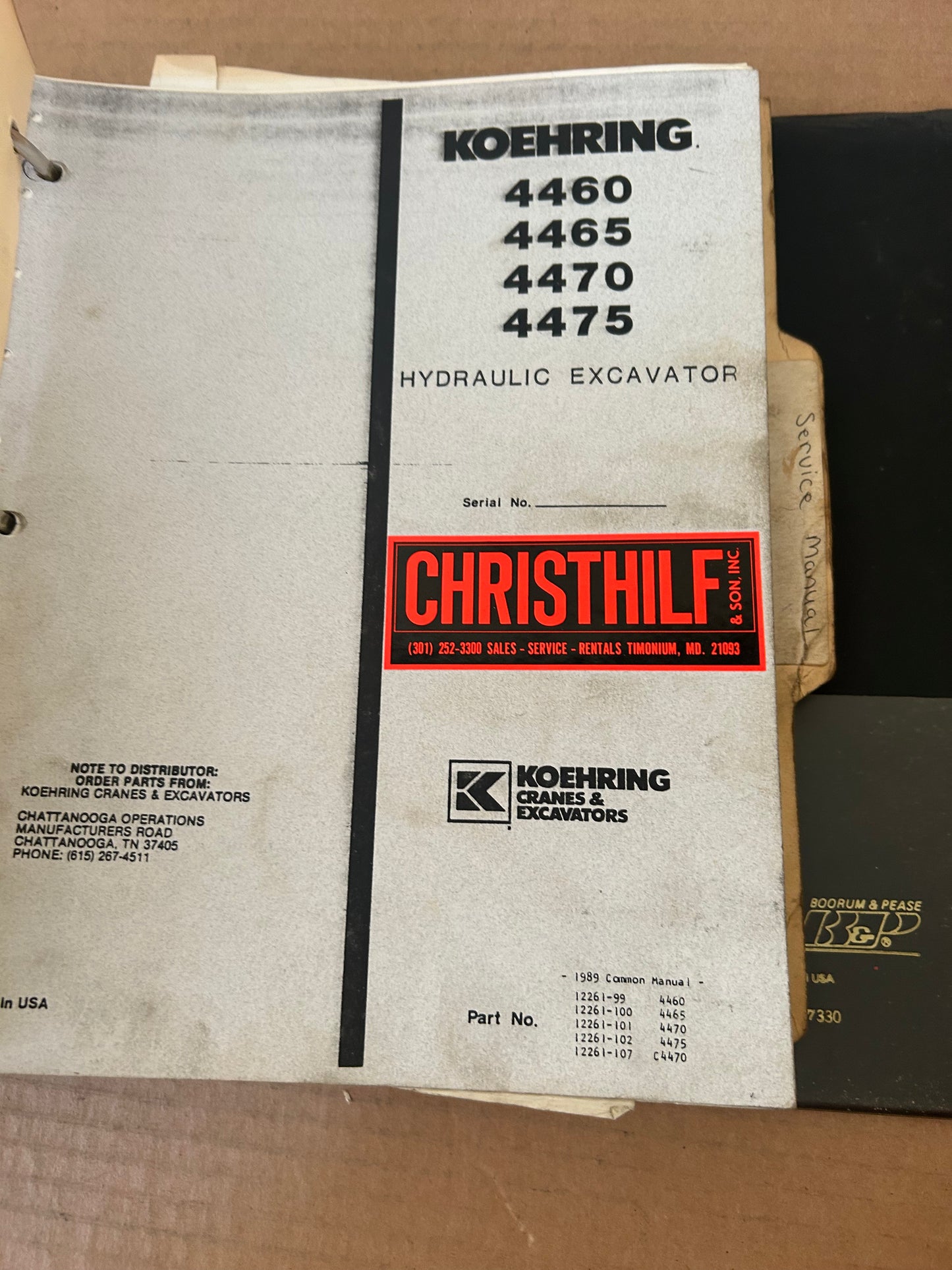 Koehring _ 4460, 4465, 4470 & 4475 Hydraulic Excavator _ Parts Book & relevant Service Manuals