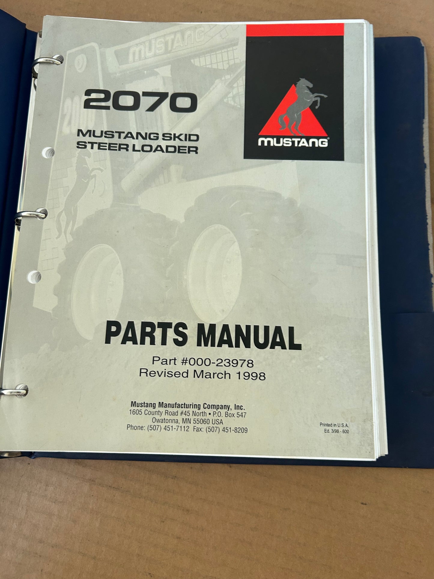 Mustang _ 2070 Skid Steer Loader _ Parts Manual