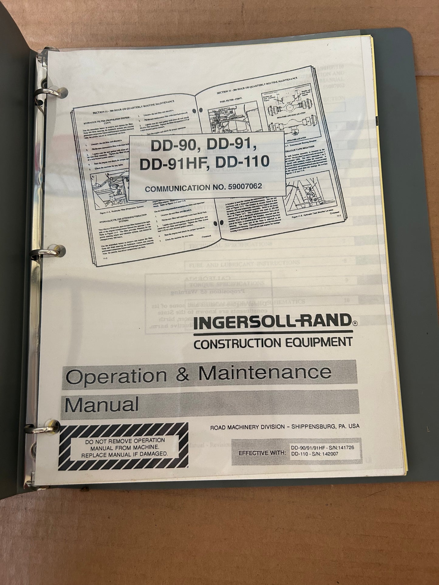 Ingersoll-Rand _ DD-90, DD-91, DD-91HF & DD-110 _ Operations & Maintenance Manual