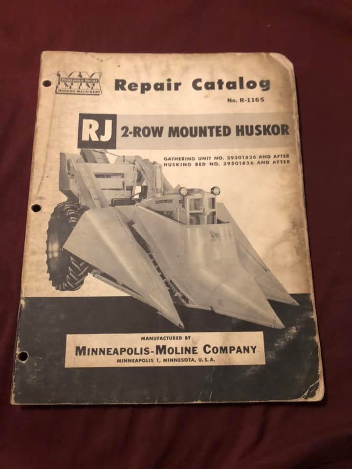 Minneapolis Moline - RJ Two Row Huskor - Repair Catalog