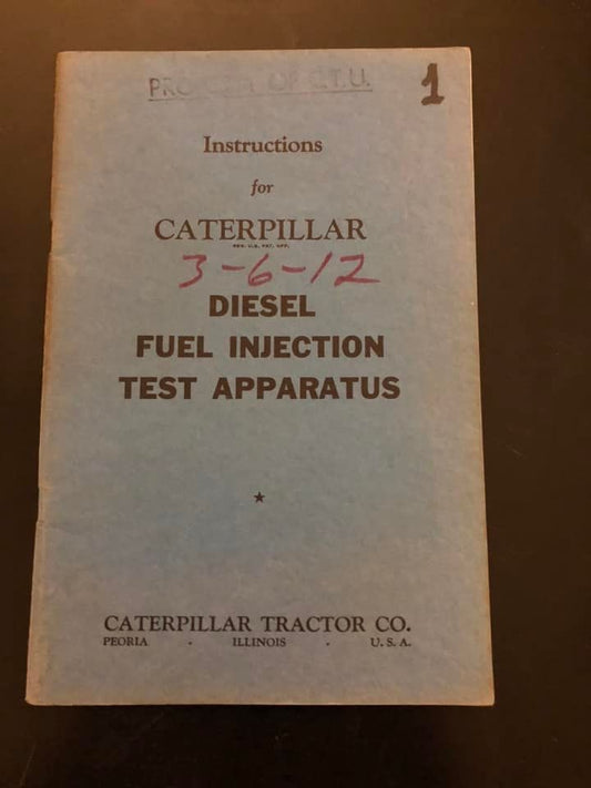 Caterpillar _ Diesel Fuel Injection Test Aparatus _ Instruction