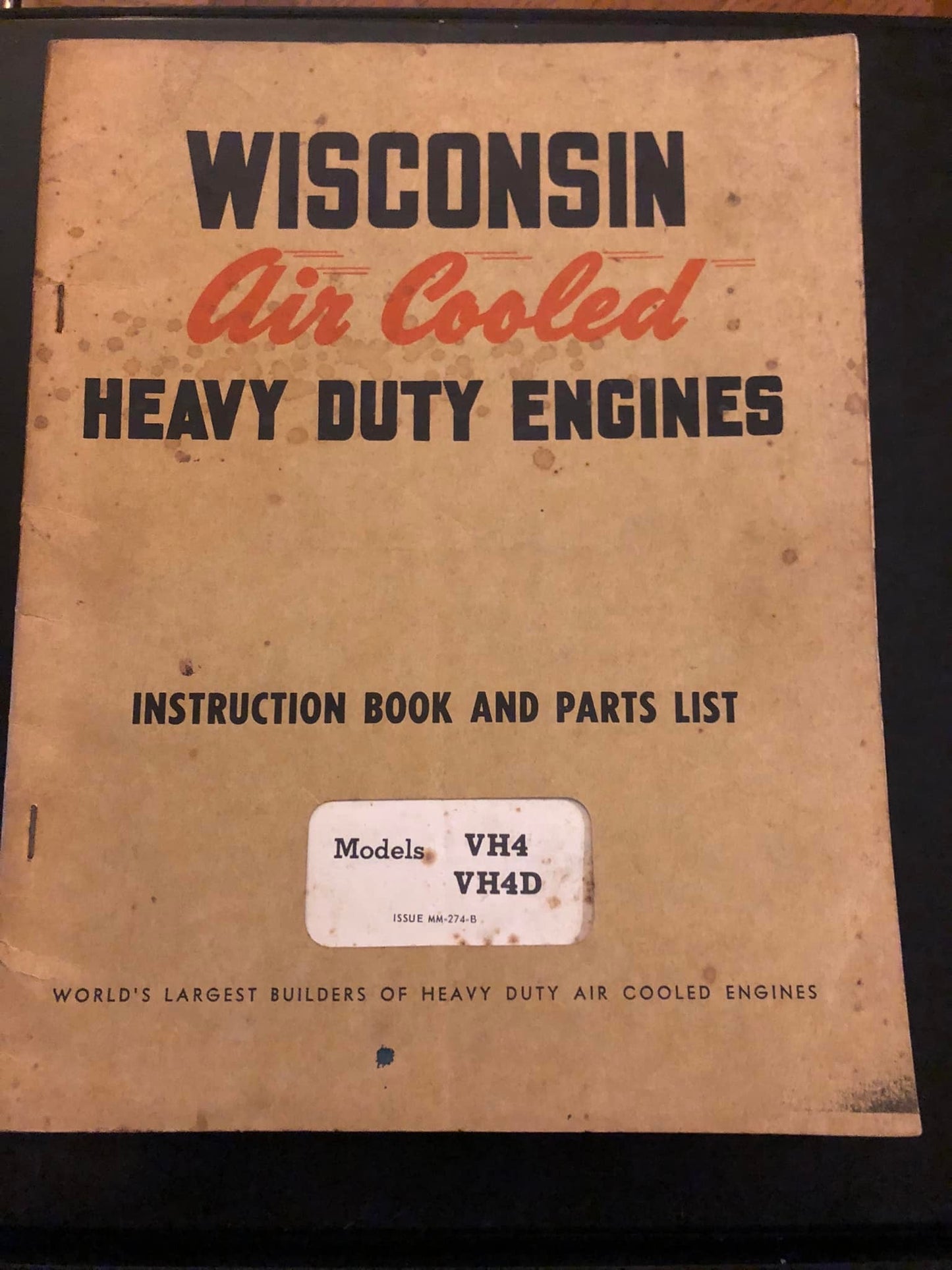 Wisconsin _ Air Cooled Heavy Duty Engine models VH4/VH4D_ Instruction Book & Parts List