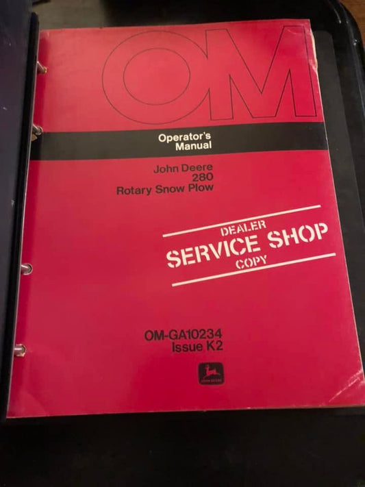 John Deere  _ 280 Rotary Snow Plow _ Operator's Manual