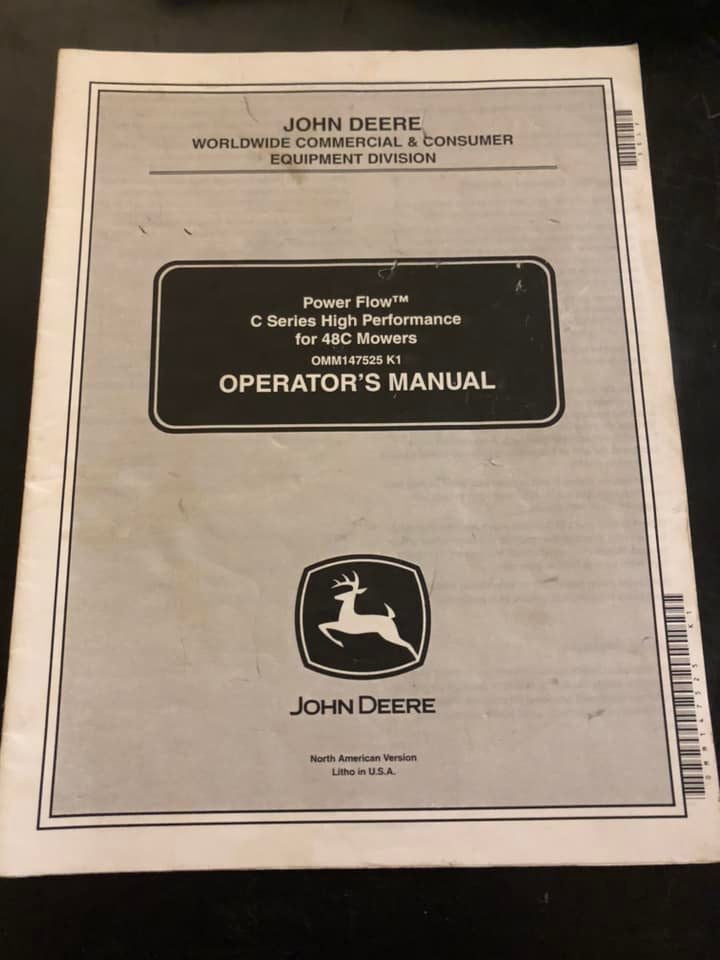 John Deere - Power Flow C Series High Performance for 48c Mowers OMM147525 K1 Operator’s Manual