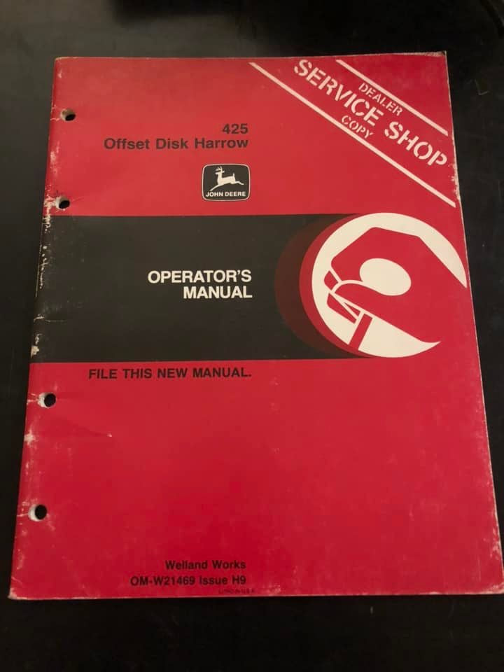 John Deere _ 425 Offset Disk Harrow _ Operator's Manual