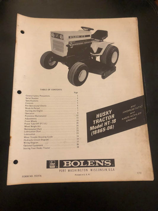 Bolens _ HT-18 (1886S-06) Tractor _ Manual