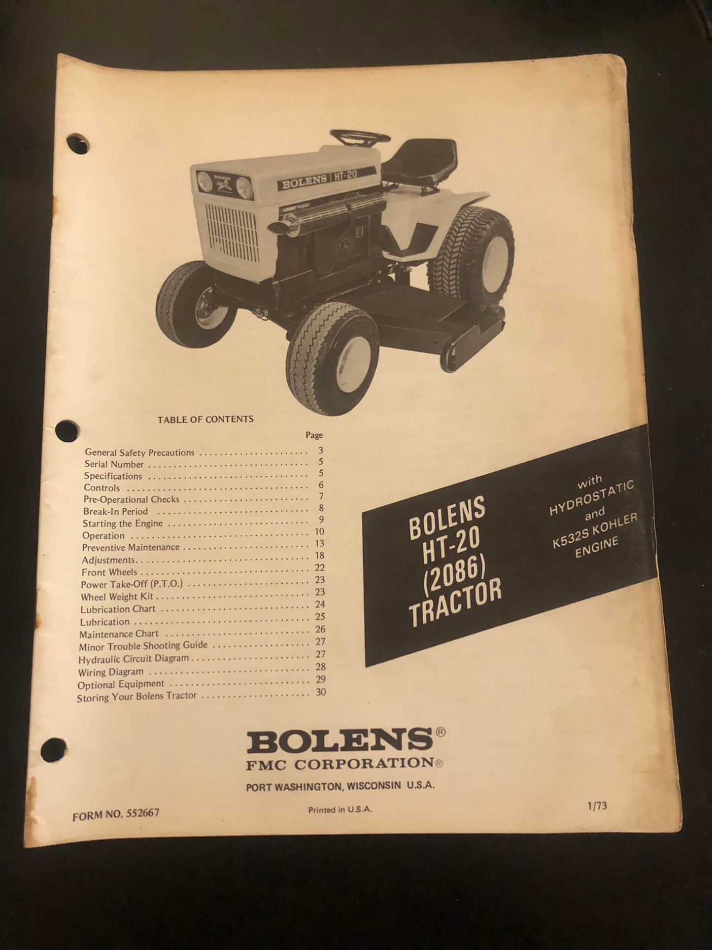 Bolens _ HT-20 (2086) Tractor _ Manual