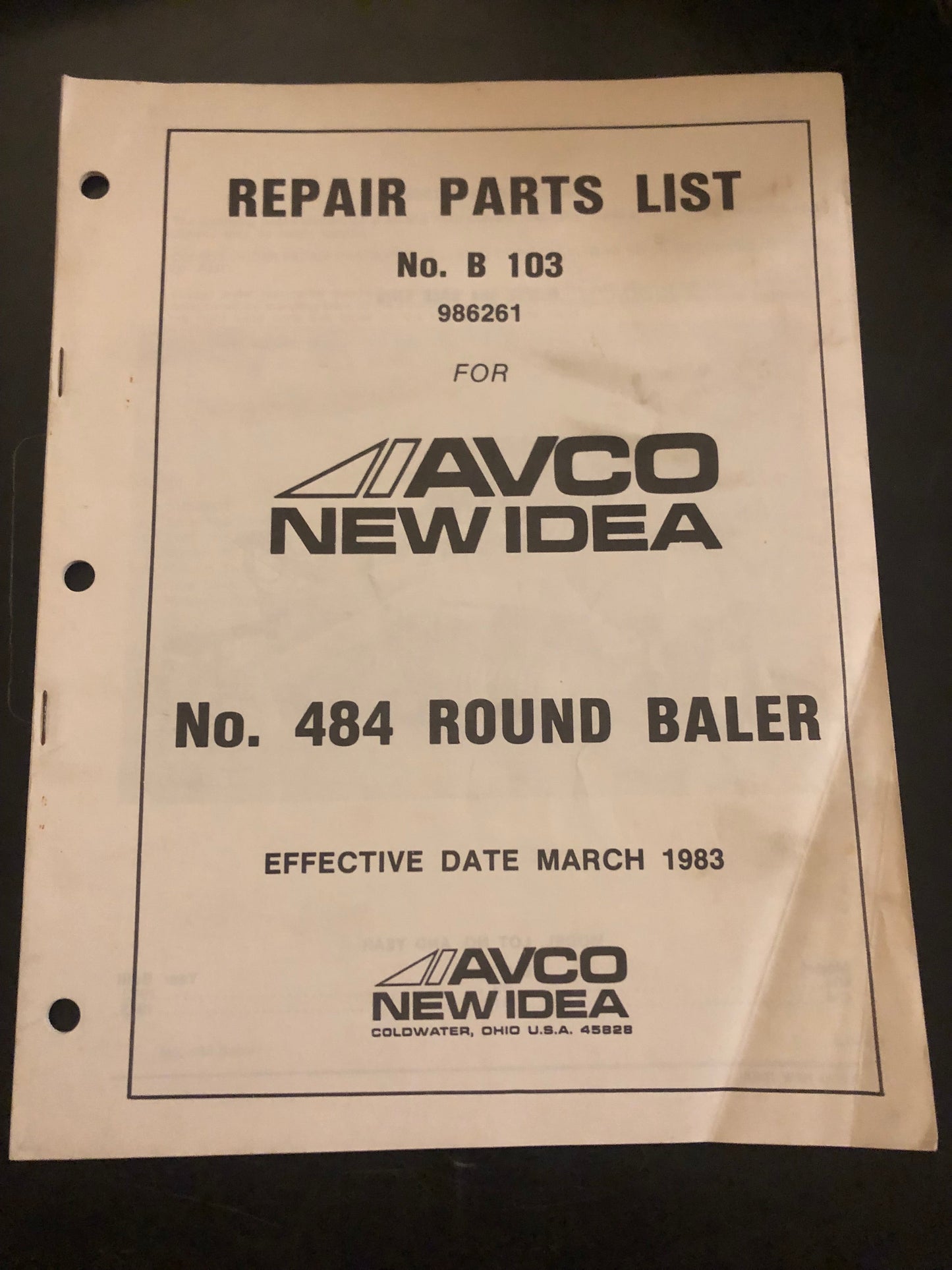 New Idea _ 484 Round Baler _ Parts Manual