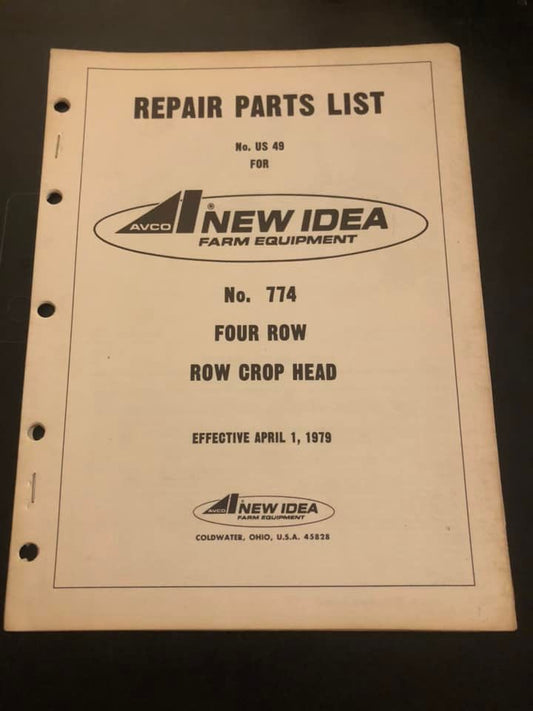 New Idea _ no 744 4 Row - Row Crop Head US-49 _ Repair Parts List