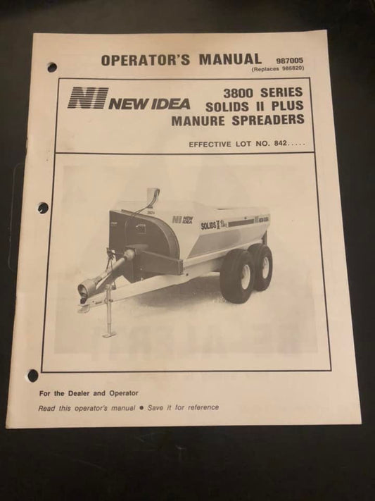 New Idea _ 3800 Series Solids II Plus Manure Spreader _ Operator’s Manual