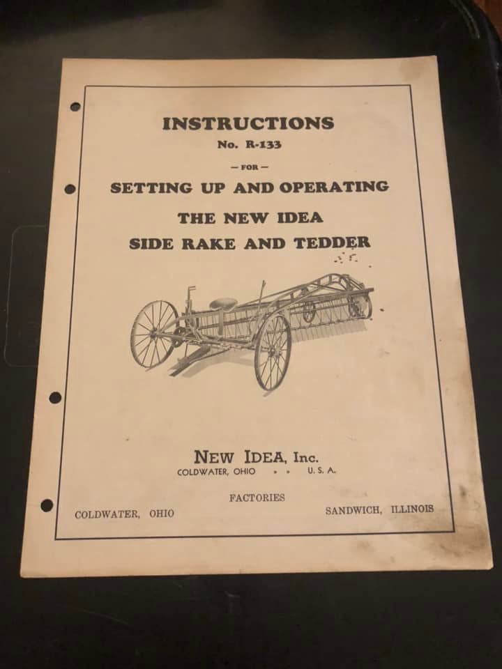 New Idea _ Side Rake & Tedder R-133 _ Instructions