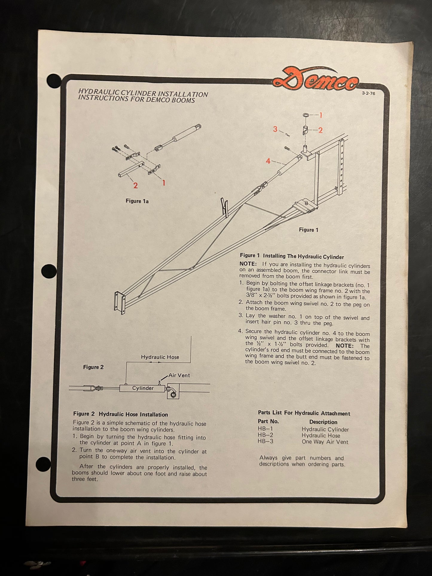 Demco _ Hydraulic Cylinder _ Installation Instructions