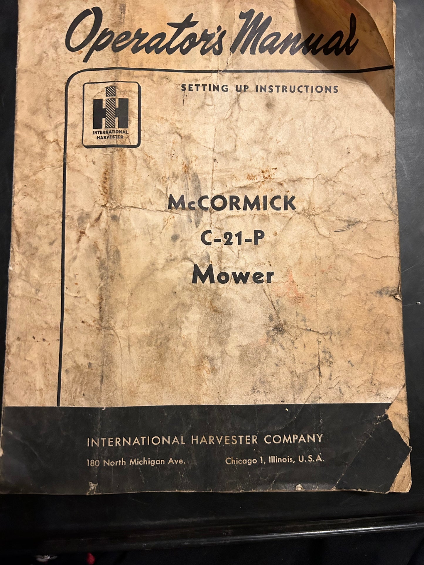 IH _ McCormick C-21-P Mower _ Operator’s Manual