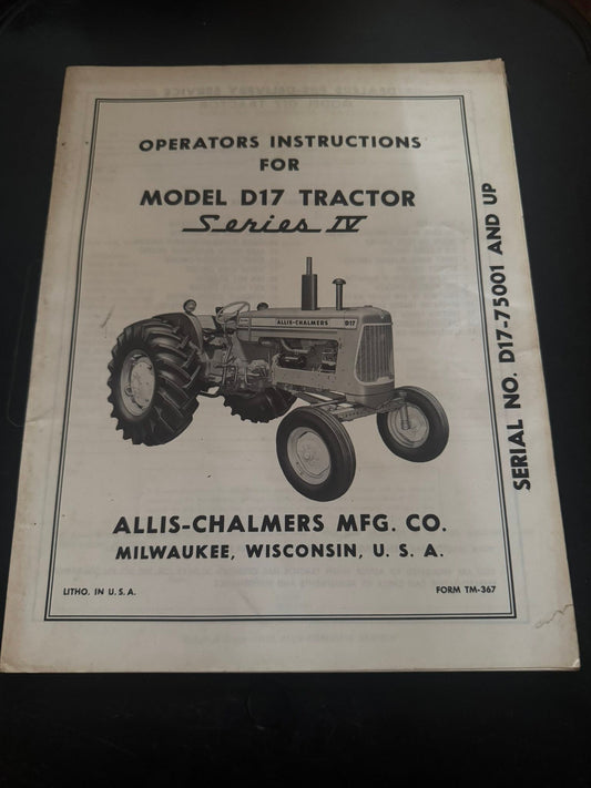 Allis-Chalmers _ Model D17 Tractor series IV (4) _ Operators Instructions
