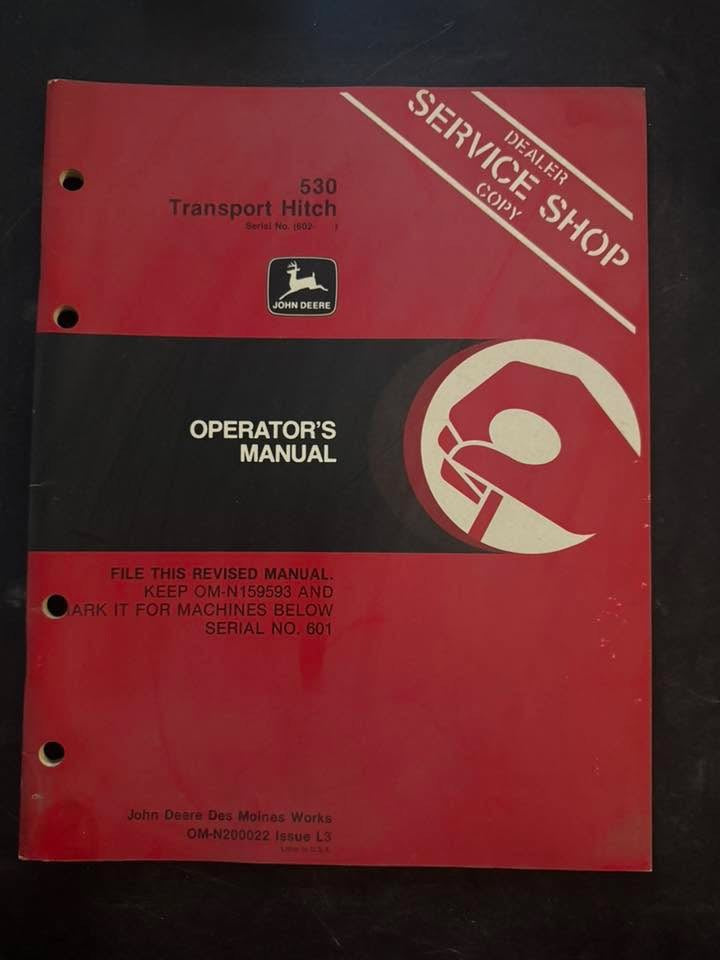 John Deere _ 530 Transport Hitch _ Operator’s Manual