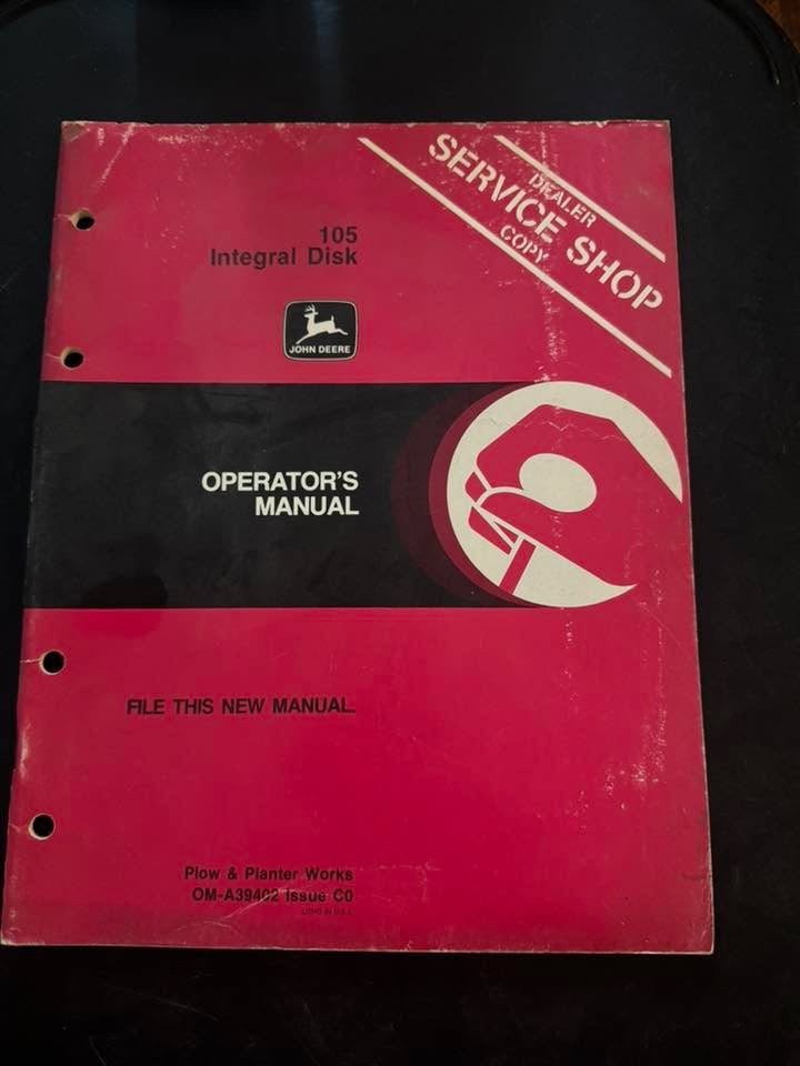 John Deere _ 105 Integral Disk _ Operator’s Manual OM-A39402 C0