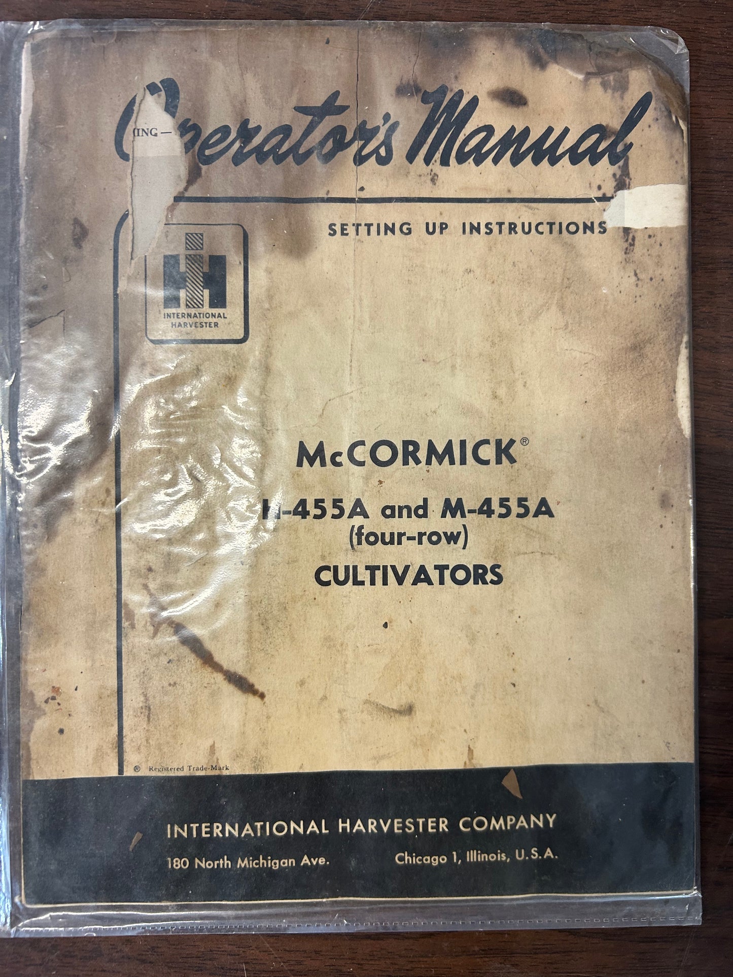IH McCormick _ H-455A & M-455A Cultivators _ Owner’s Manual