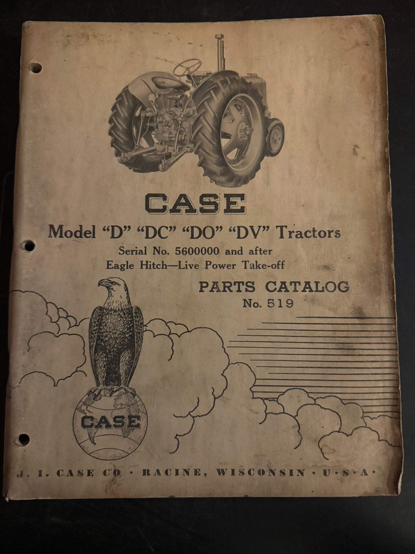 J I Case _ model D, DC, DO & DV Tractors _ Parts Catalog no 519
