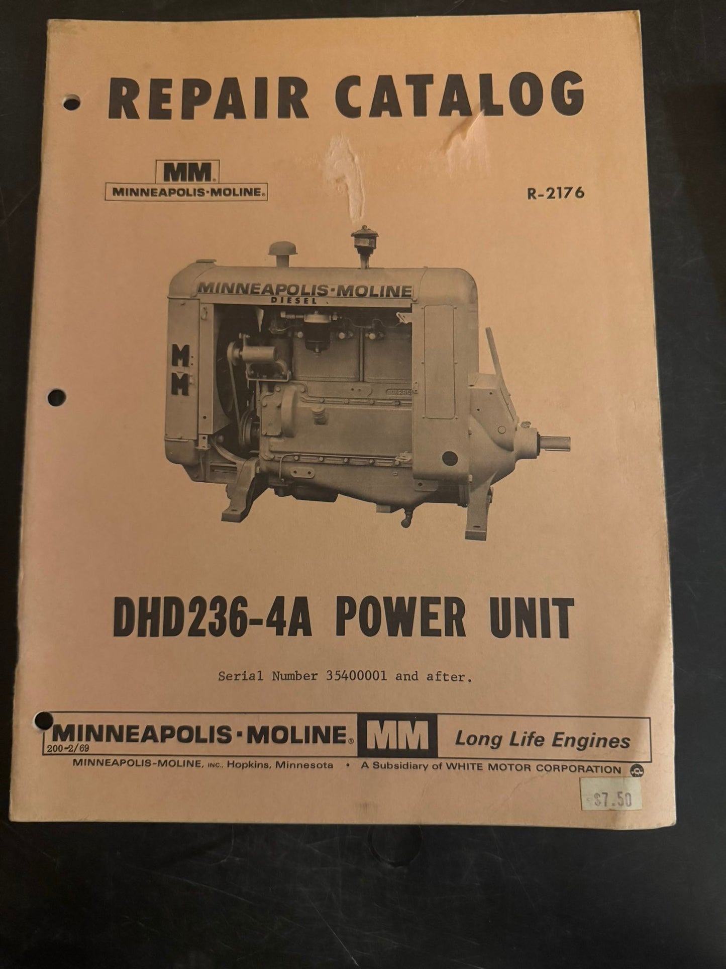Minneapolis Moline _ DHD236-4A Power Unit _ Repair Catalog R-2176