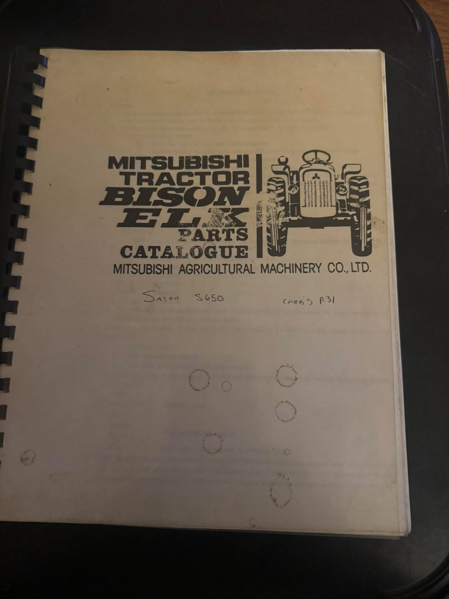 Mitsubishi _ Tractor Bison Elk _ Parts Catalogue