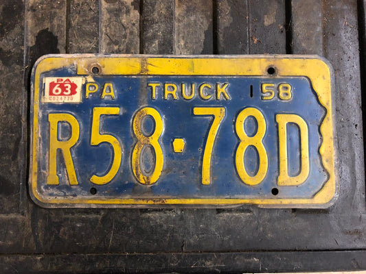 Vintage License Plates _ Pennsylvania 1958