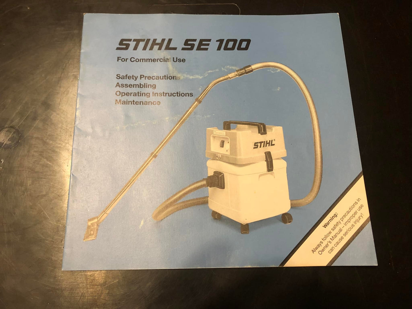 Stihl _ SE 100 for commercial use Safety, Assembly, Operating & Maintenance